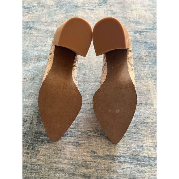 Steve Madden Cream Brown Snake Print Knoxi Pointed Toe Booties Size 8.5 - Picture 6 of 8